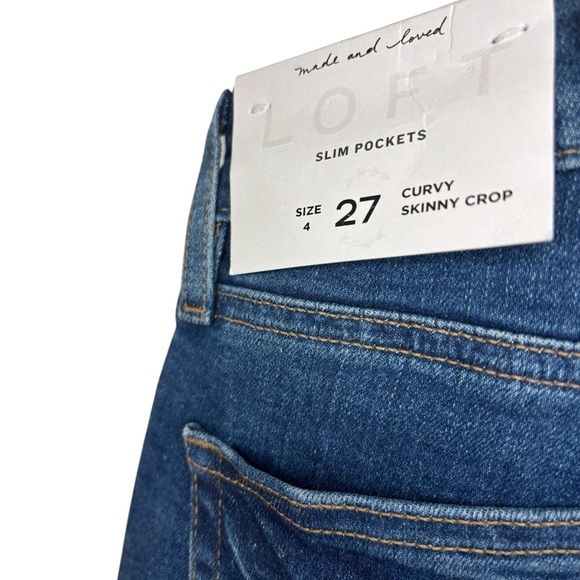 NWT LOFT Curvy Skinny Crop Slim Pocket Ankle Scrunch Denim Jeans, Size 4/27 - Picture 4 of 12